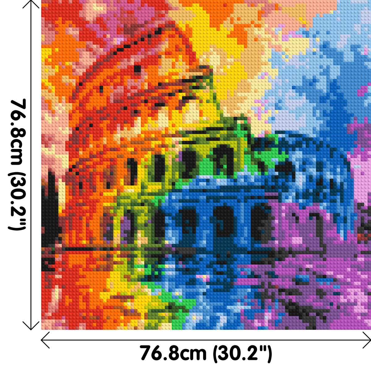 Rome Colosseum Vibrant Watercolor Art - Brick Art Mosaic Kit 4x4 dimensions