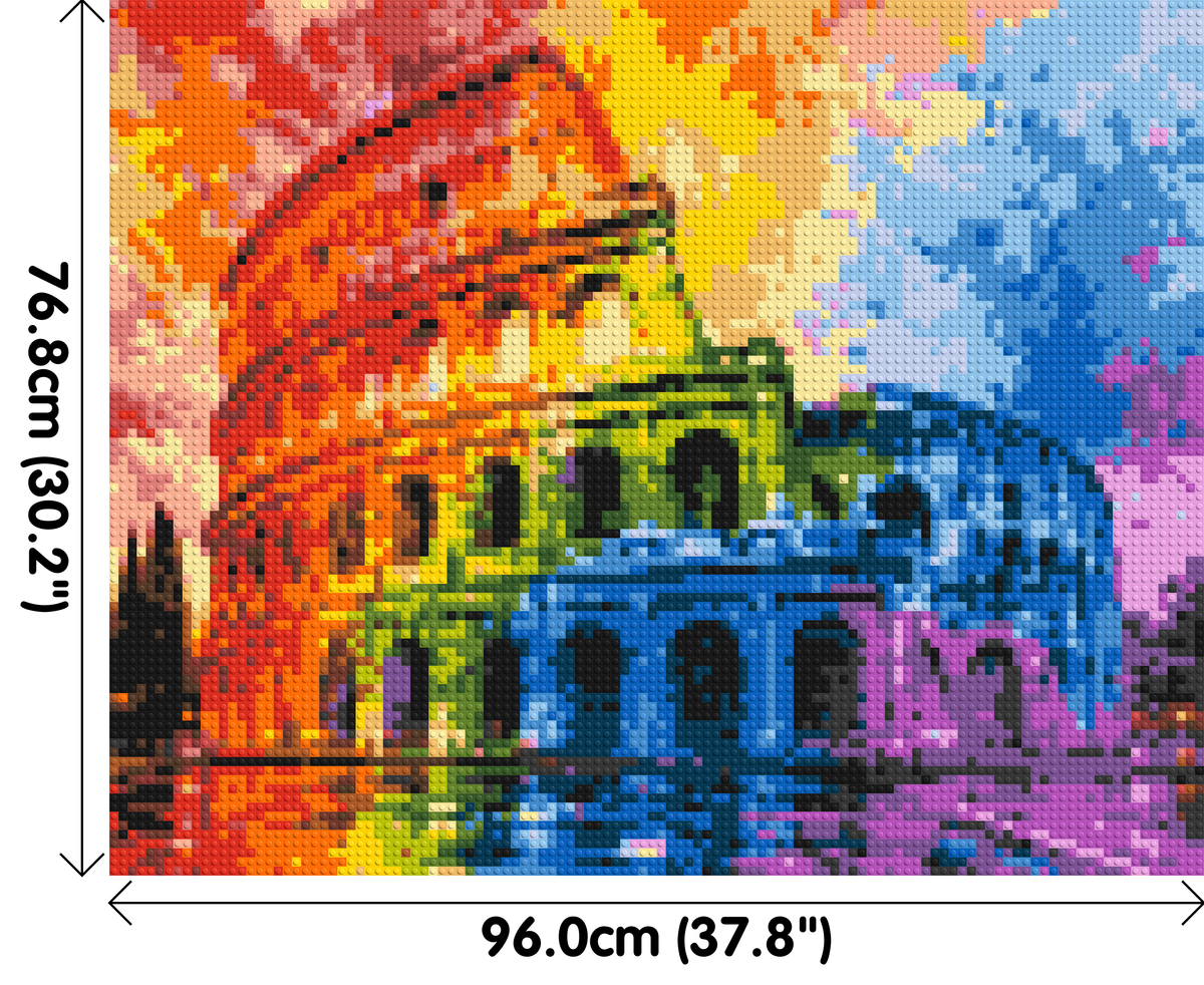 Rome Colosseum Vibrant Watercolor Art - Brick Art Mosaic Kit 5x4 large