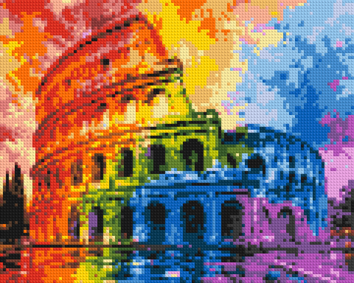 Rome Colosseum Vibrant Watercolor Art - Brick Art Mosaic Kit 5x4 large