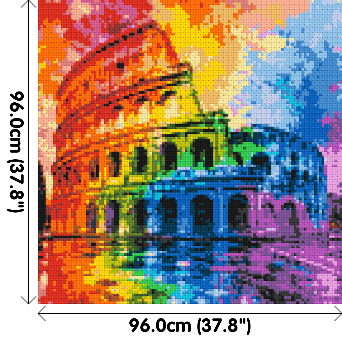 Rome Colosseum Vibrant Watercolor Art - Brick Art Mosaic Kit 5x5 dimensions