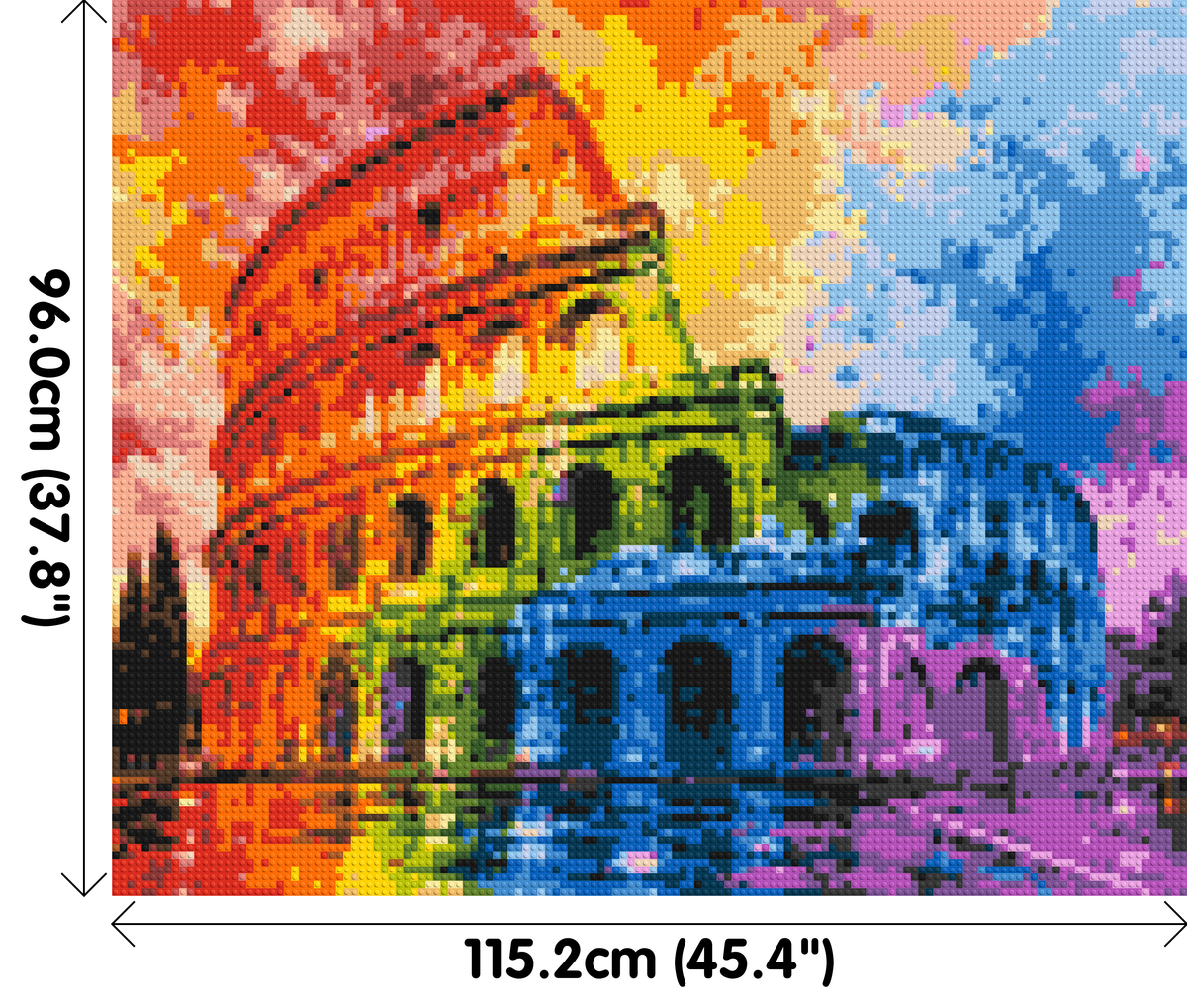 Rome Colosseum Vibrant Watercolor Art - Brick Art Mosaic Kit 6x5 large