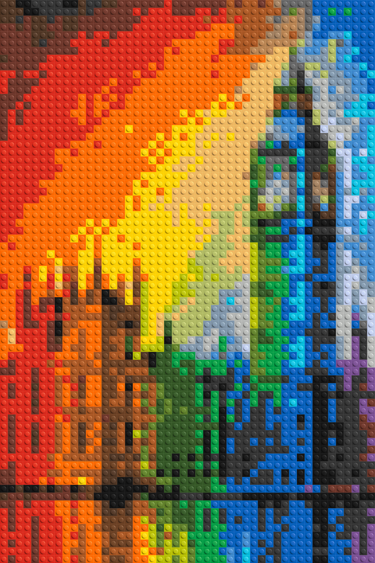 London's Big Ben Vibrant Post-Impressionist - Brick Art Mosaic Kit 2x3 large