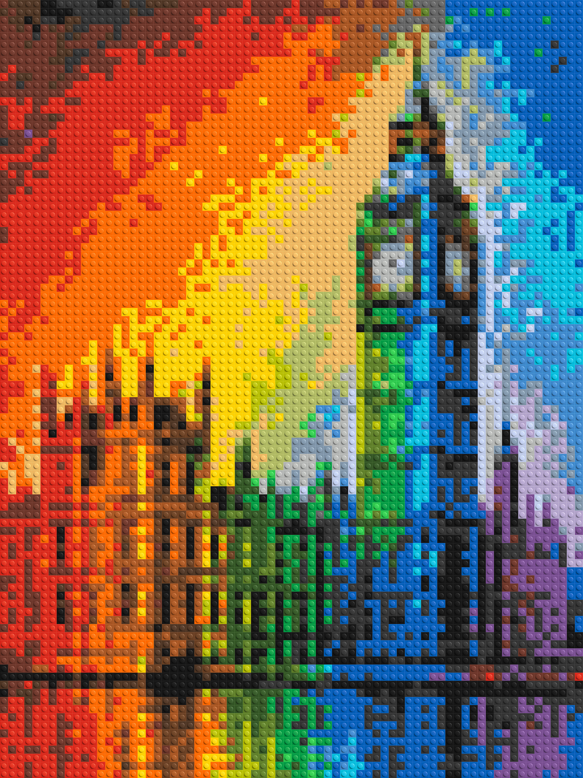 London's Big Ben Vibrant Post-Impressionist - Brick Art Mosaic Kit 3x4 large