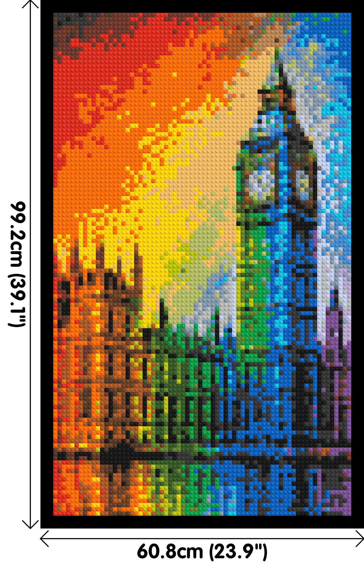 London's Big Ben Vibrant Post-Impressionist - Brick Art Mosaic Kit 3x5 dimensions with frame
