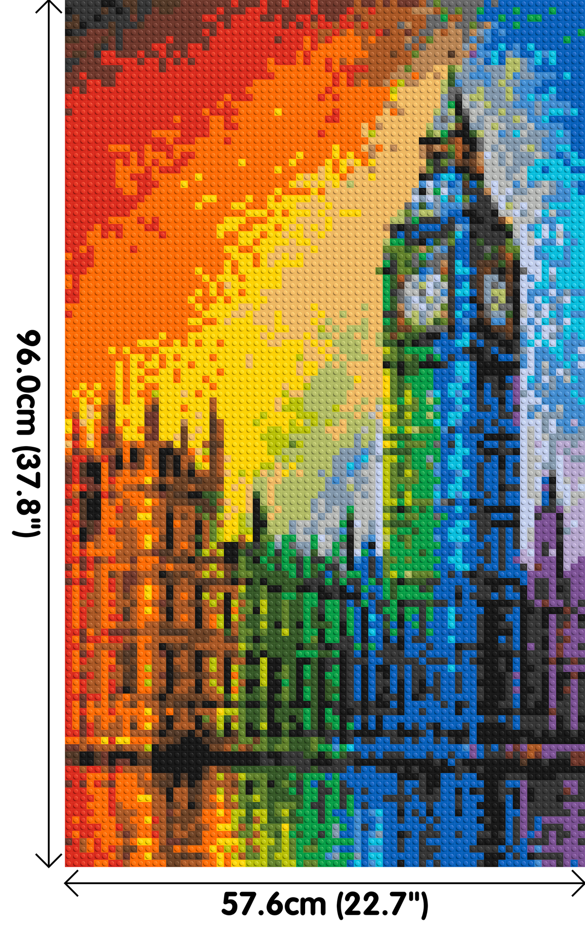 London's Big Ben Vibrant Post-Impressionist - Brick Art Mosaic Kit 3x5 dimensions