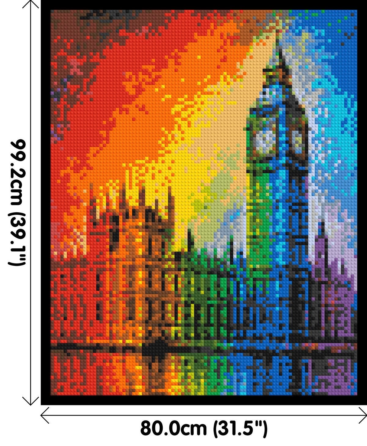 London's Big Ben Vibrant Post-Impressionist - Brick Art Mosaic Kit 4x5 large