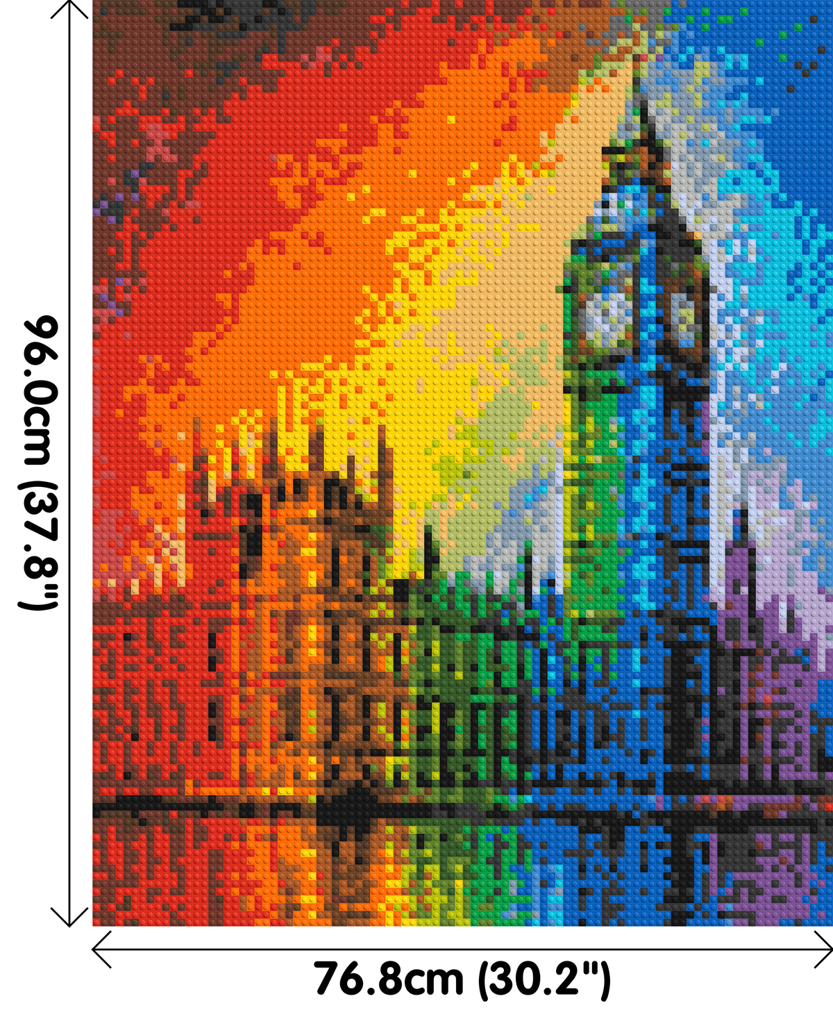 London's Big Ben Vibrant Post-Impressionist - Brick Art Mosaic Kit 4x5 dimensions