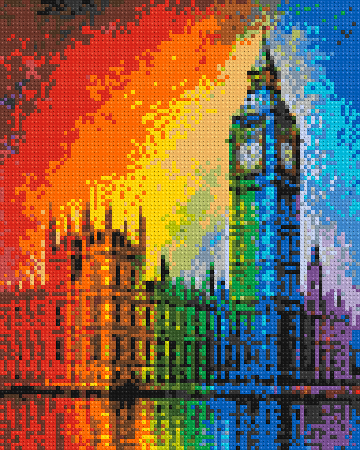 London's Big Ben Vibrant Post-Impressionist - Brick Art Mosaic Kit 4x5 large
