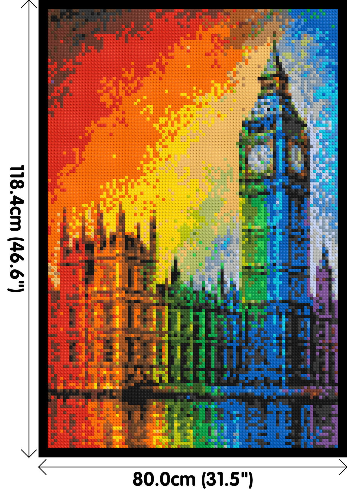 London's Big Ben Vibrant Post-Impressionist - Brick Art Mosaic Kit 4x6 dimensions with frame