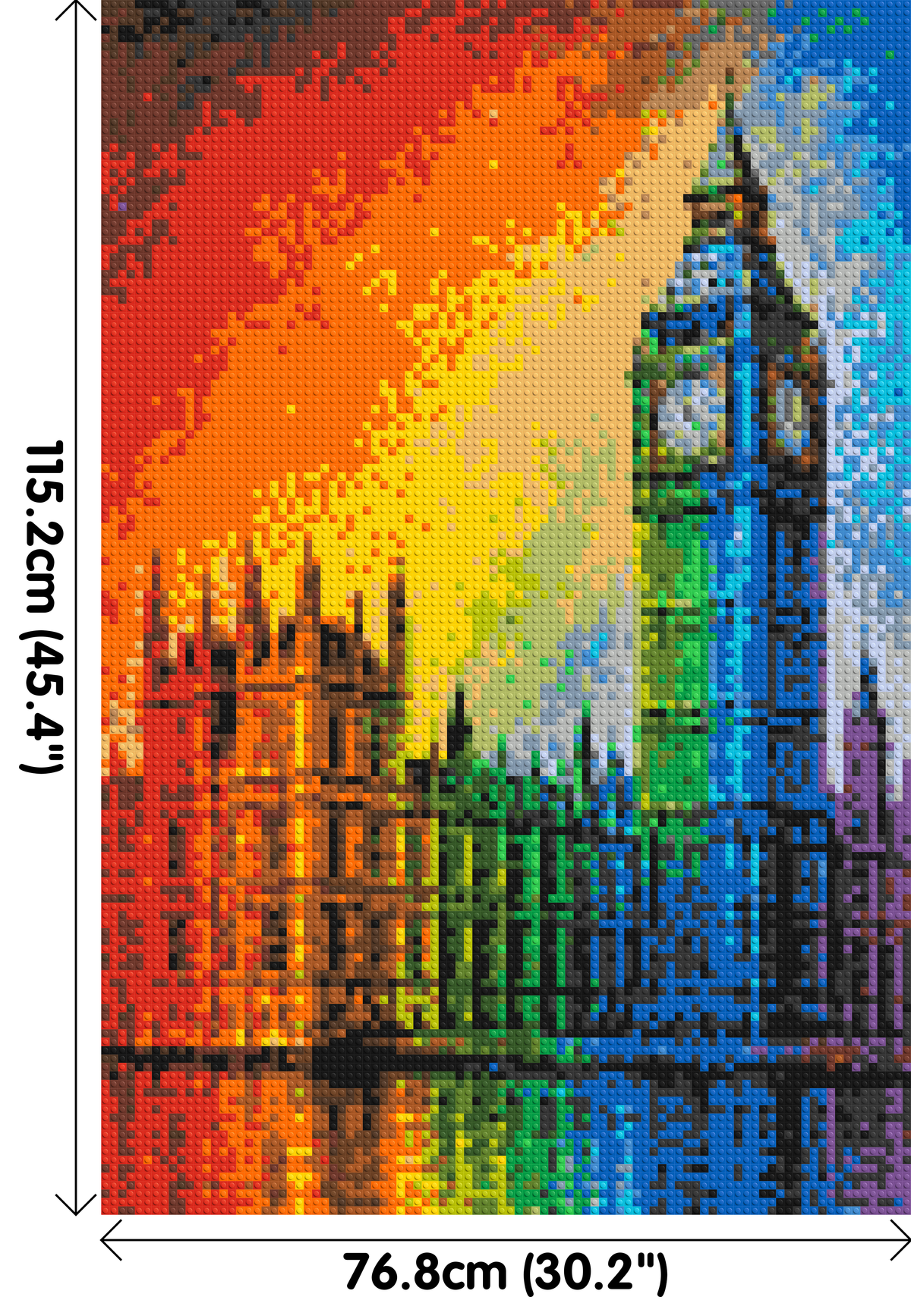 London's Big Ben Vibrant Post-Impressionist - Brick Art Mosaic Kit 4x6 dimensions