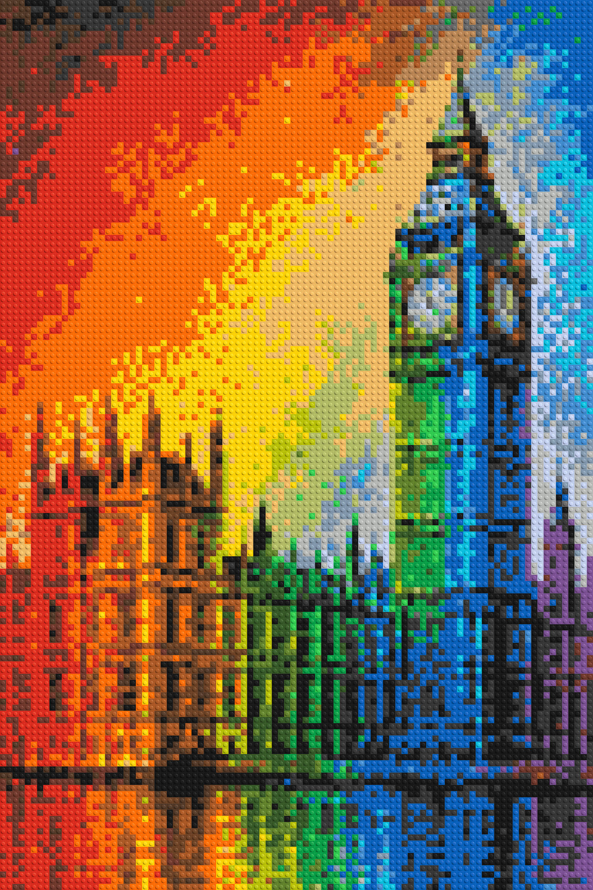 London's Big Ben Vibrant Post-Impressionist - Brick Art Mosaic Kit 4x6 large
