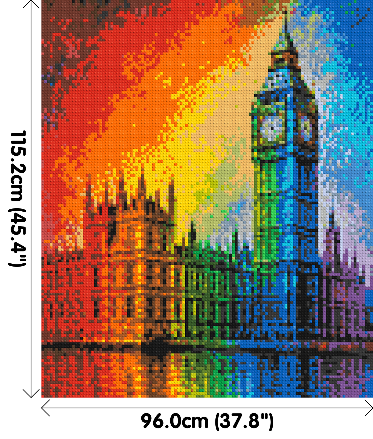 London's Big Ben Vibrant Post-Impressionist - Brick Art Mosaic Kit 5x6 large