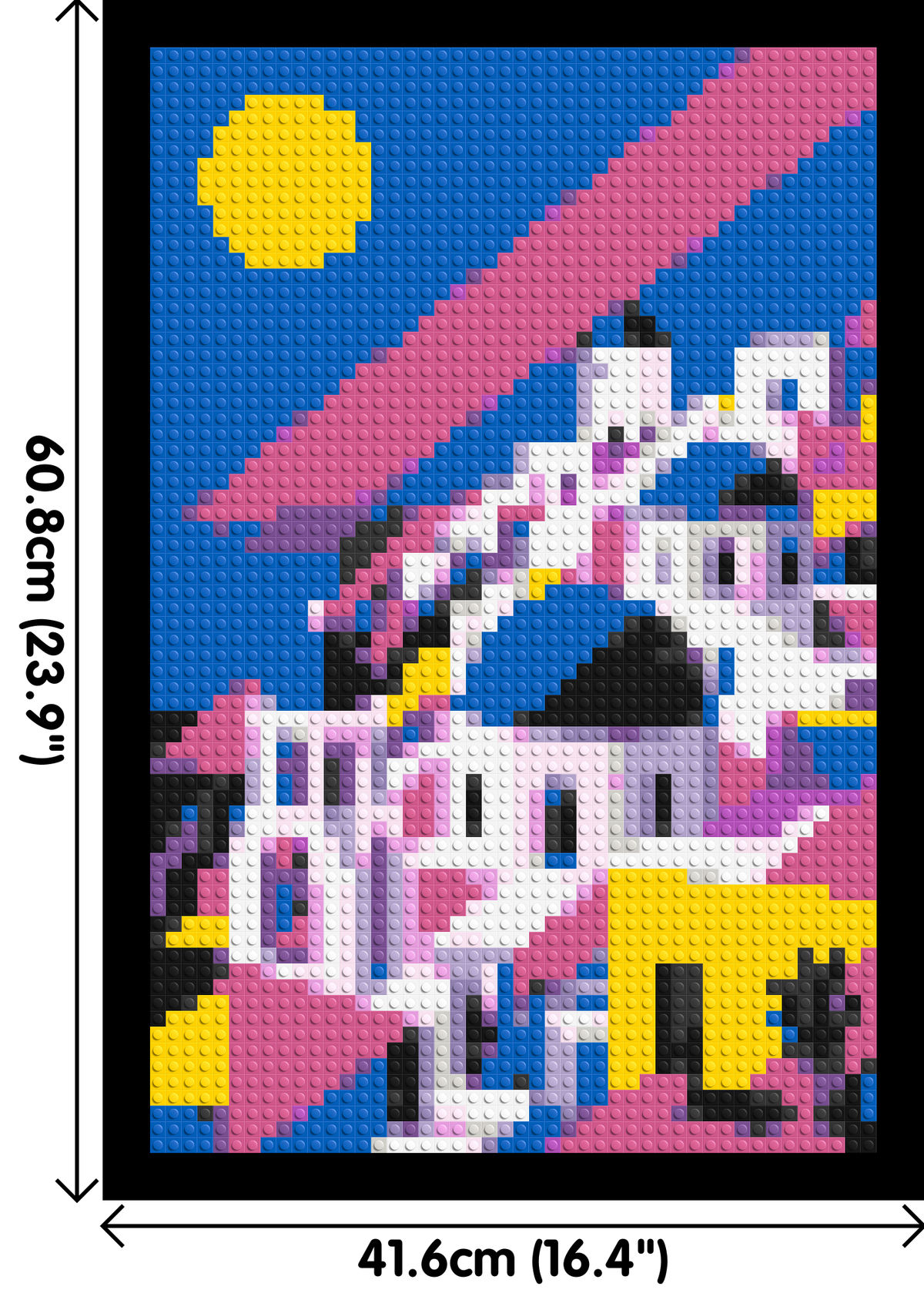 Santorini Geometric Pop Art - Brick Art Mosaic Kit 2x3 dimensions with frame