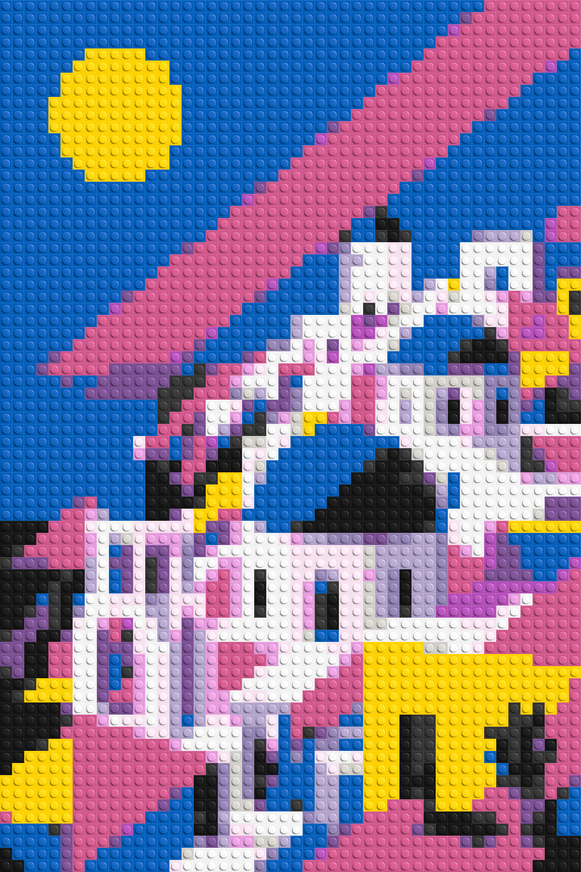 Santorini Geometric Pop Art - Brick Art Mosaic Kit 2x3 large
