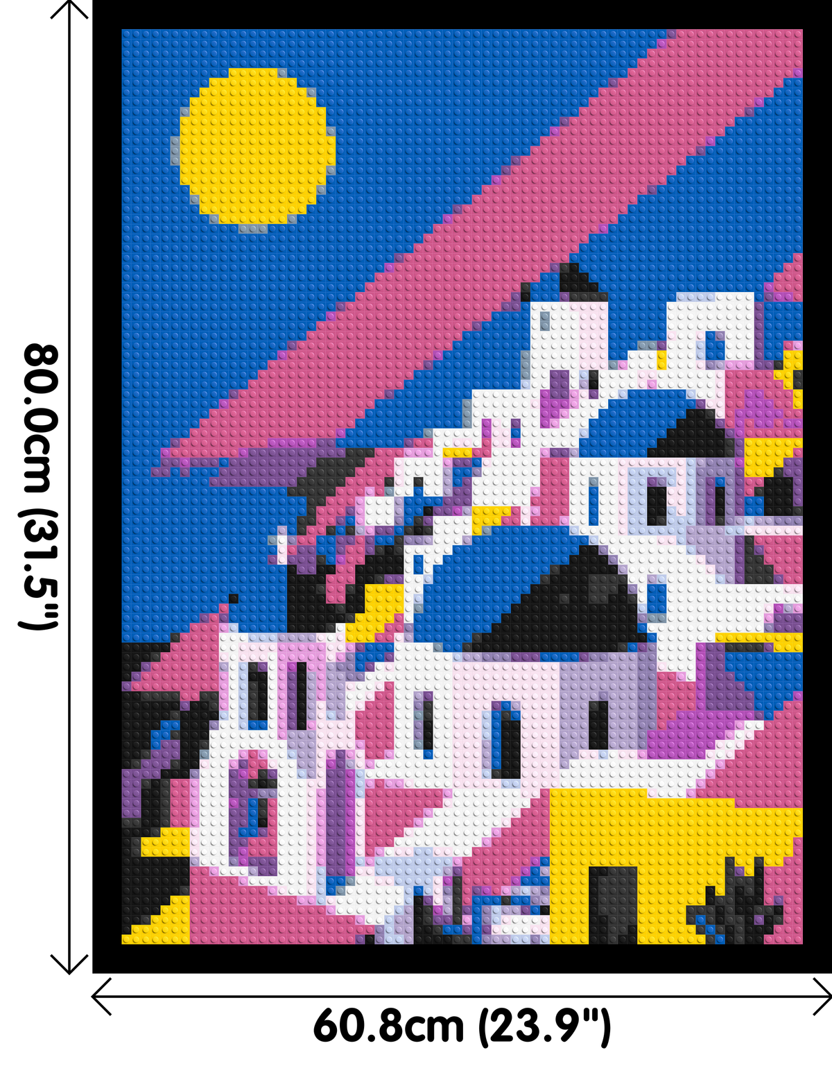 Santorini Geometric Pop Art - Brick Art Mosaic Kit 3x4 dimensions with frame