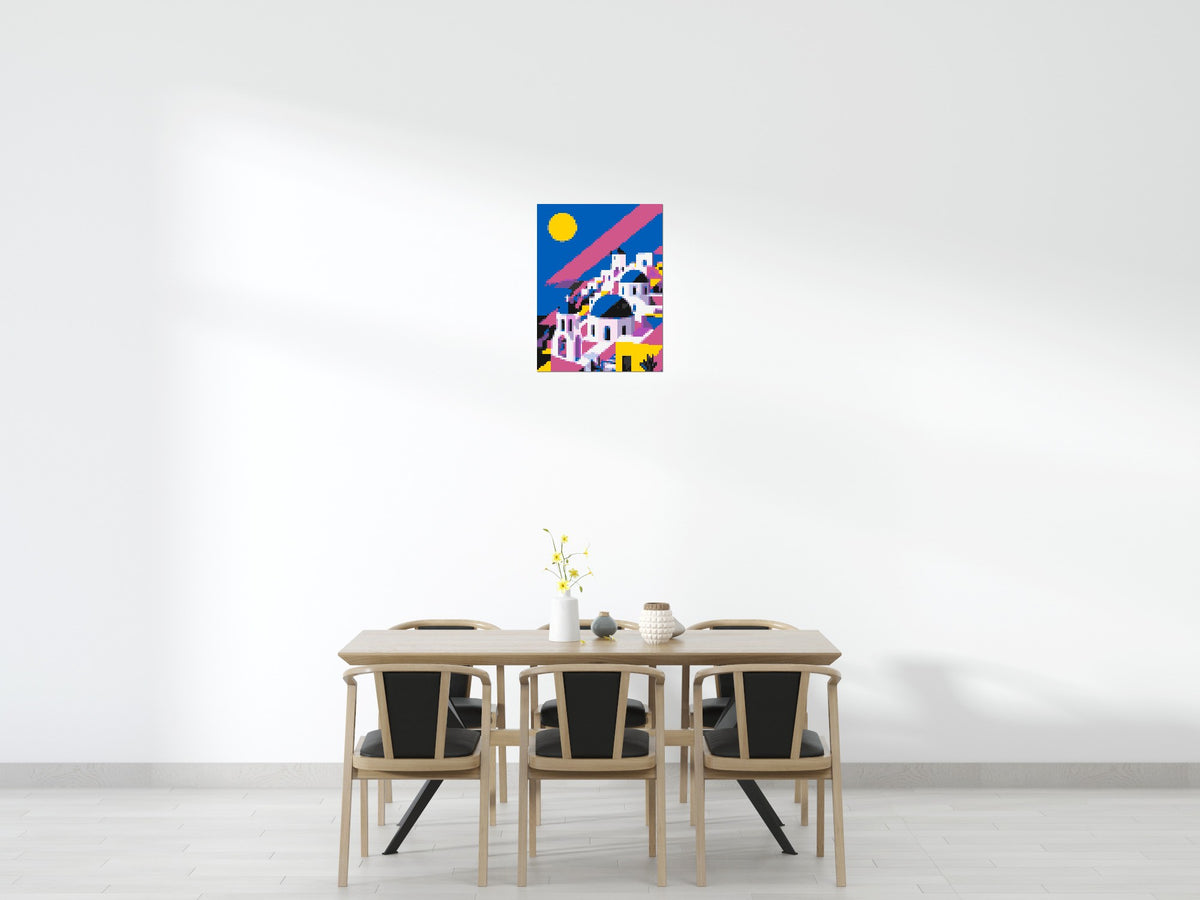Santorini Geometric Pop Art - Brick Art Mosaic Kit 3x4 large