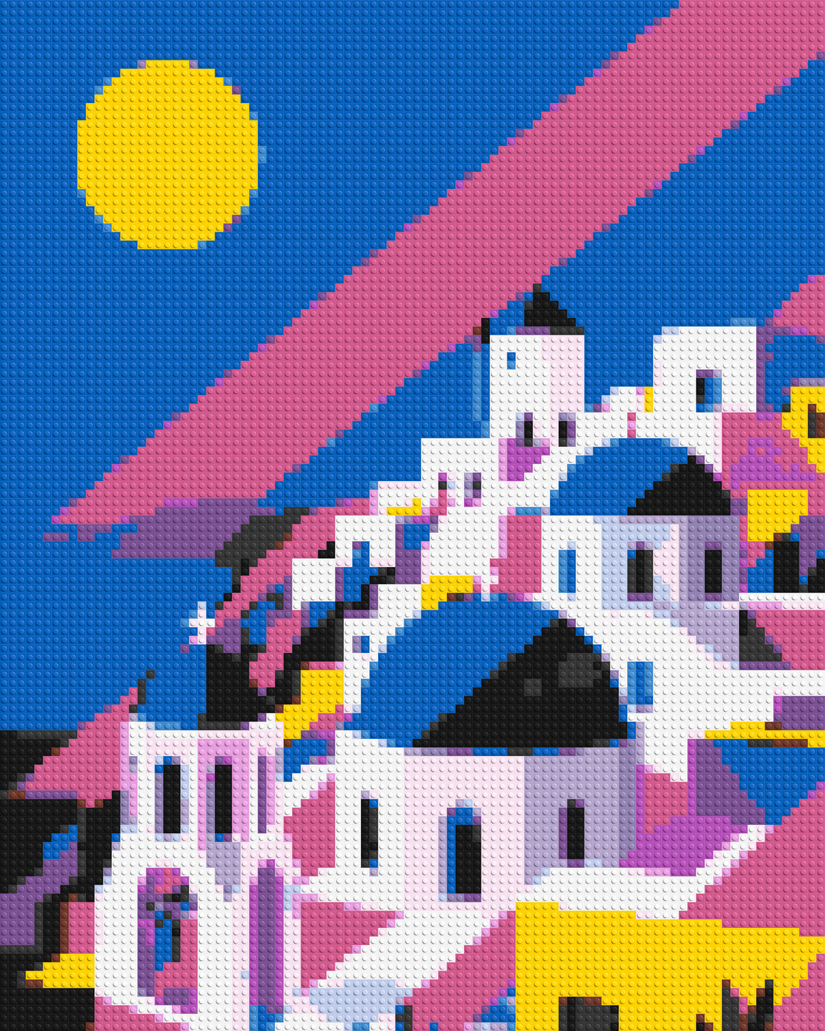 Santorini Geometric Pop Art - Brick Art Mosaic Kit 4x5 large