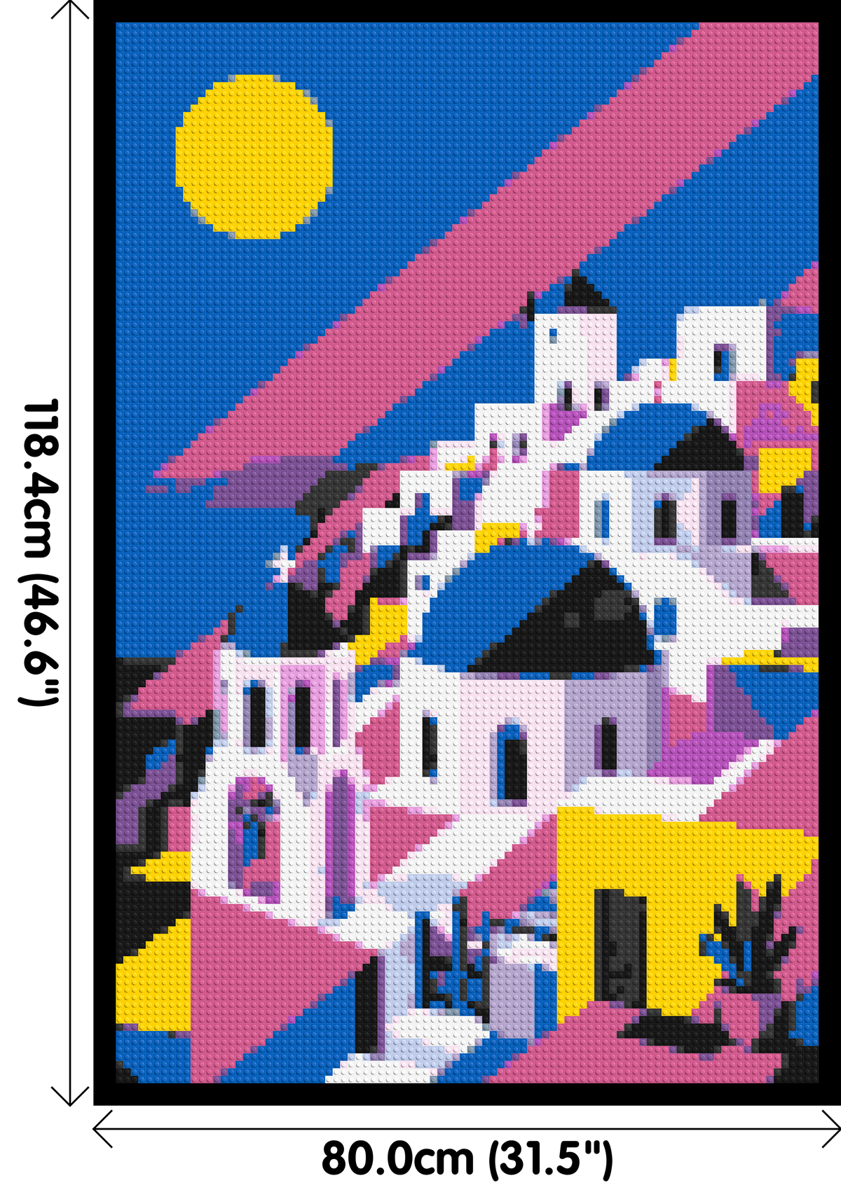 Santorini Geometric Pop Art - Brick Art Mosaic Kit 4x6 dimensions with frame