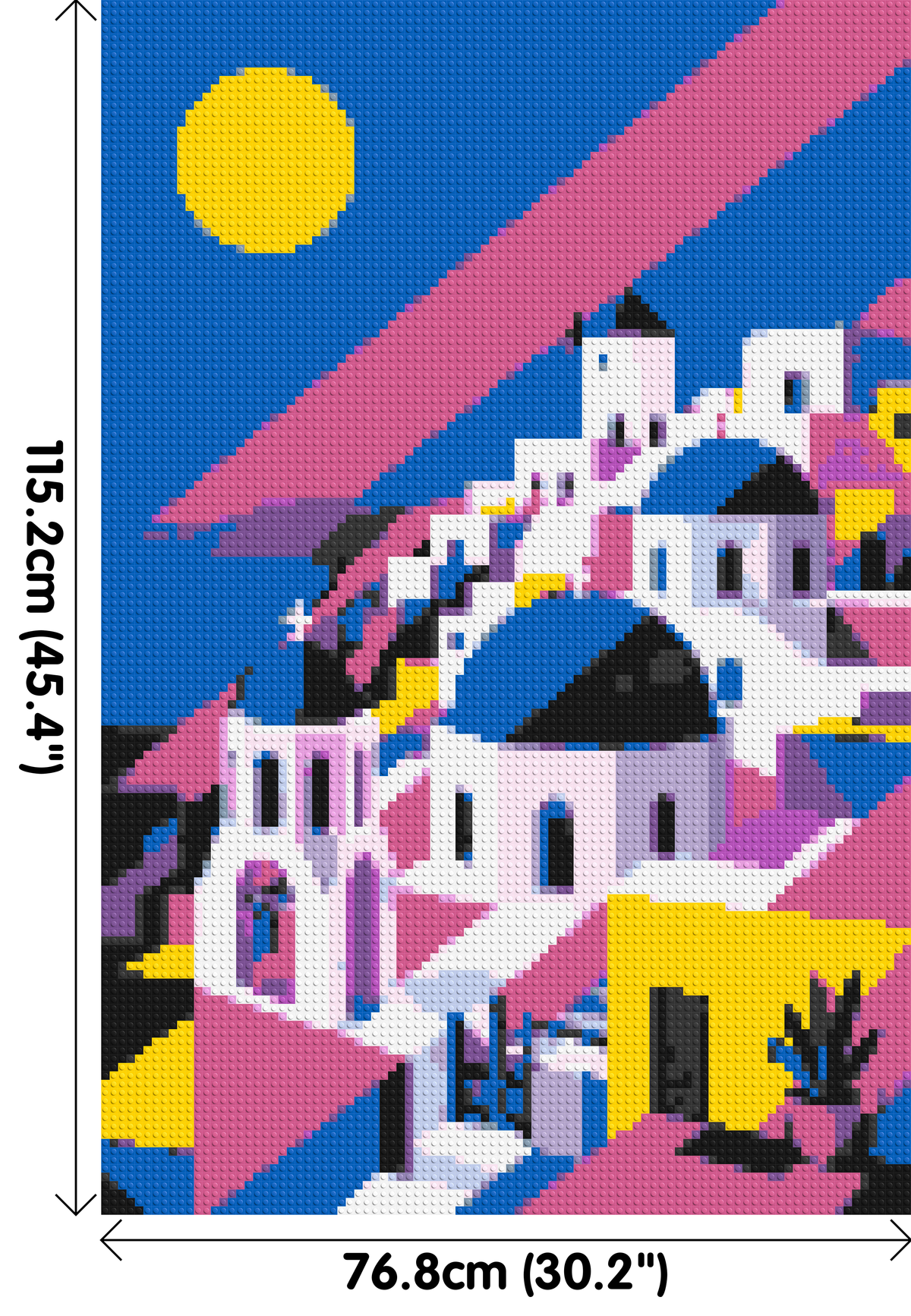 Santorini Geometric Pop Art - Brick Art Mosaic Kit 4x6 dimensions