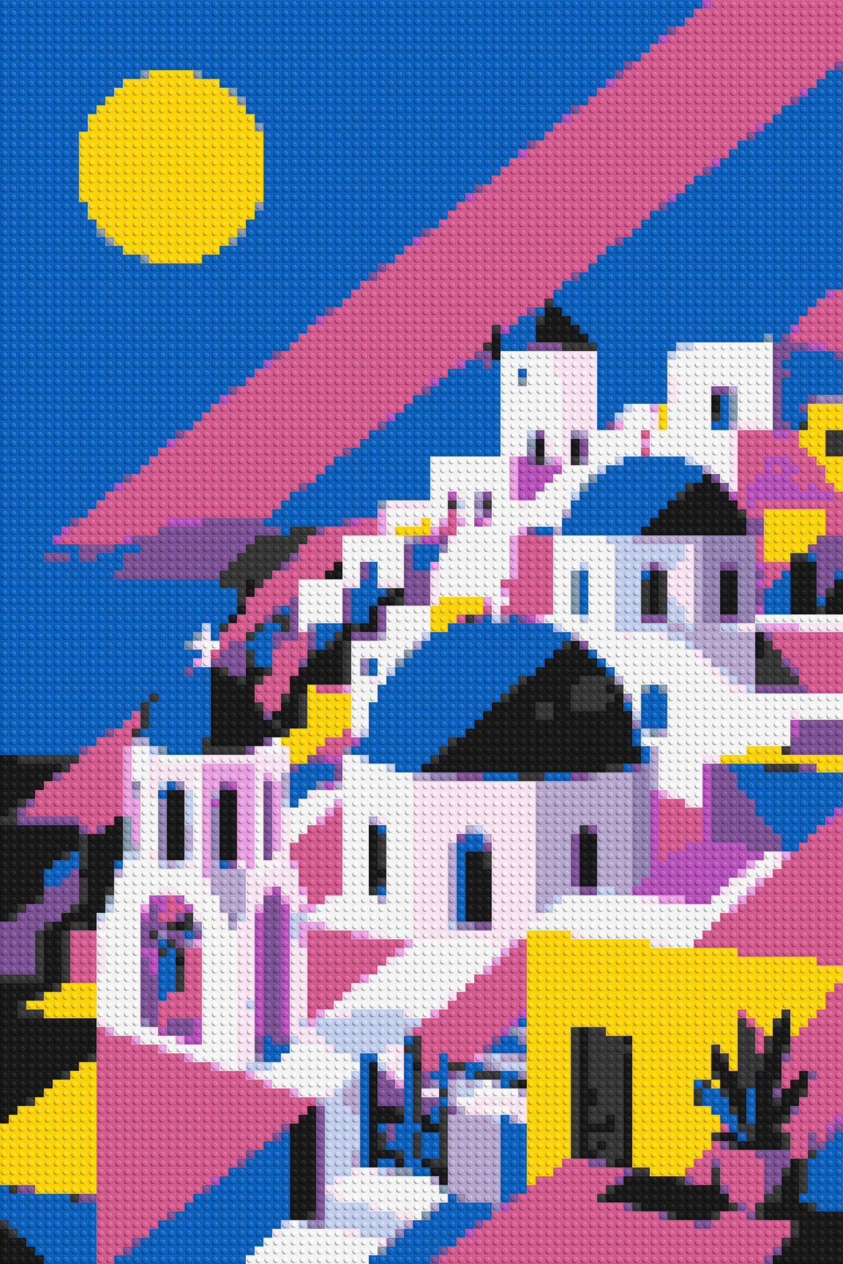 Santorini Geometric Pop Art - Brick Art Mosaic Kit 4x6 large