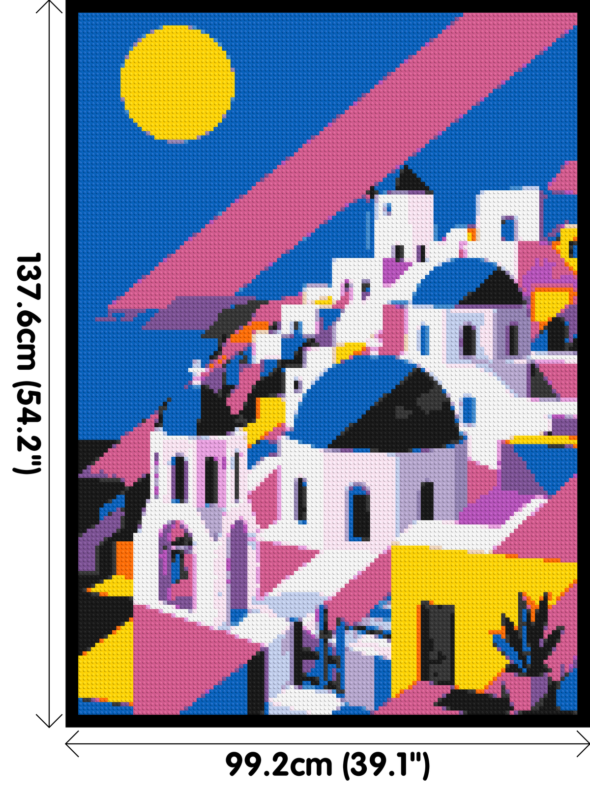 Santorini Geometric Pop Art - Brick Art Mosaic Kit 5x7 large