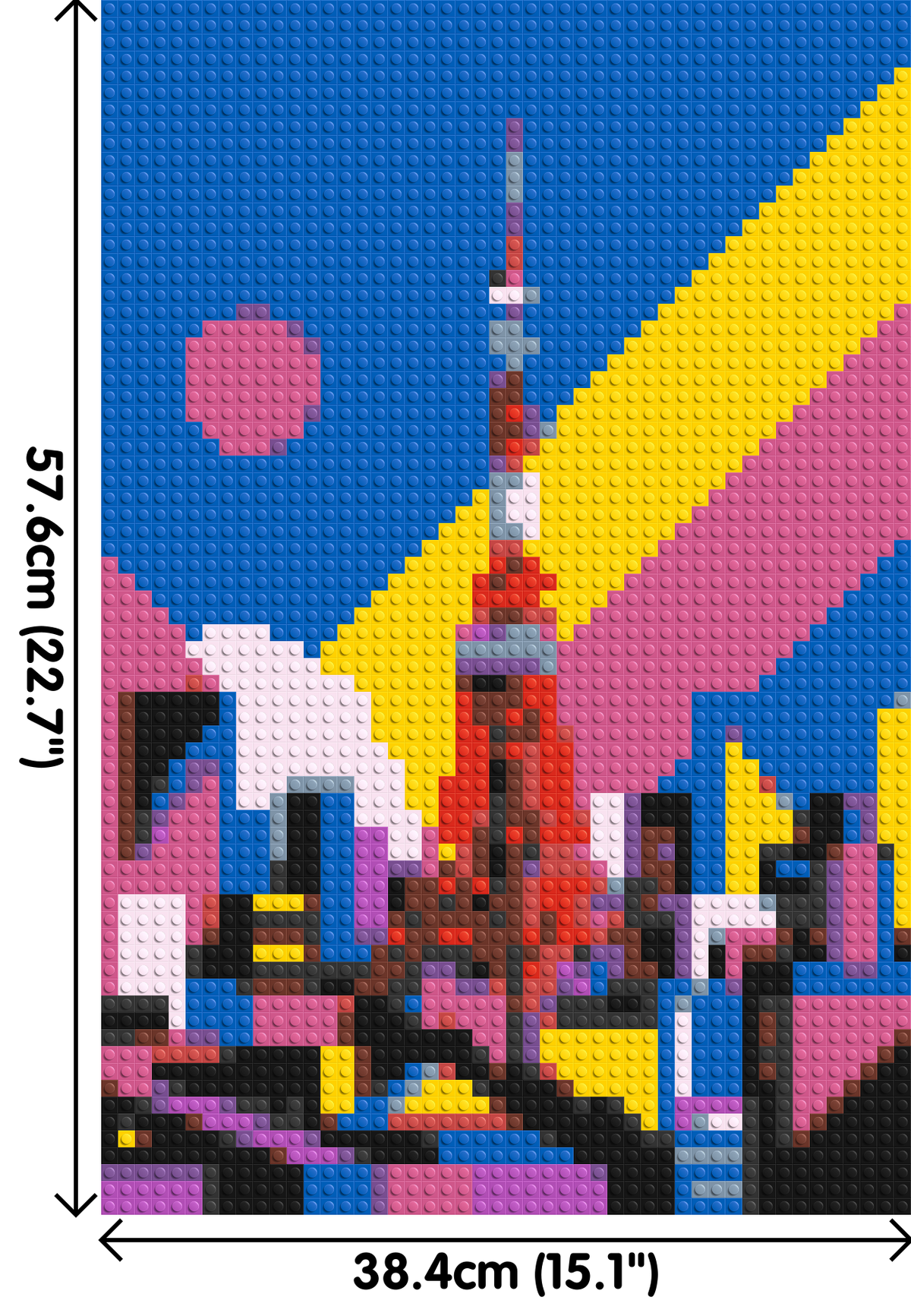 Tokyo Tower Geometric Pop Art - Brick Art Mosaic Kit 2x3 dimensions