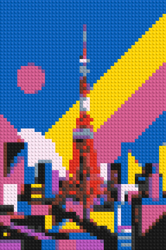 Tokyo Tower Geometric Pop Art - Brick Art Mosaic Kit 2x3 large