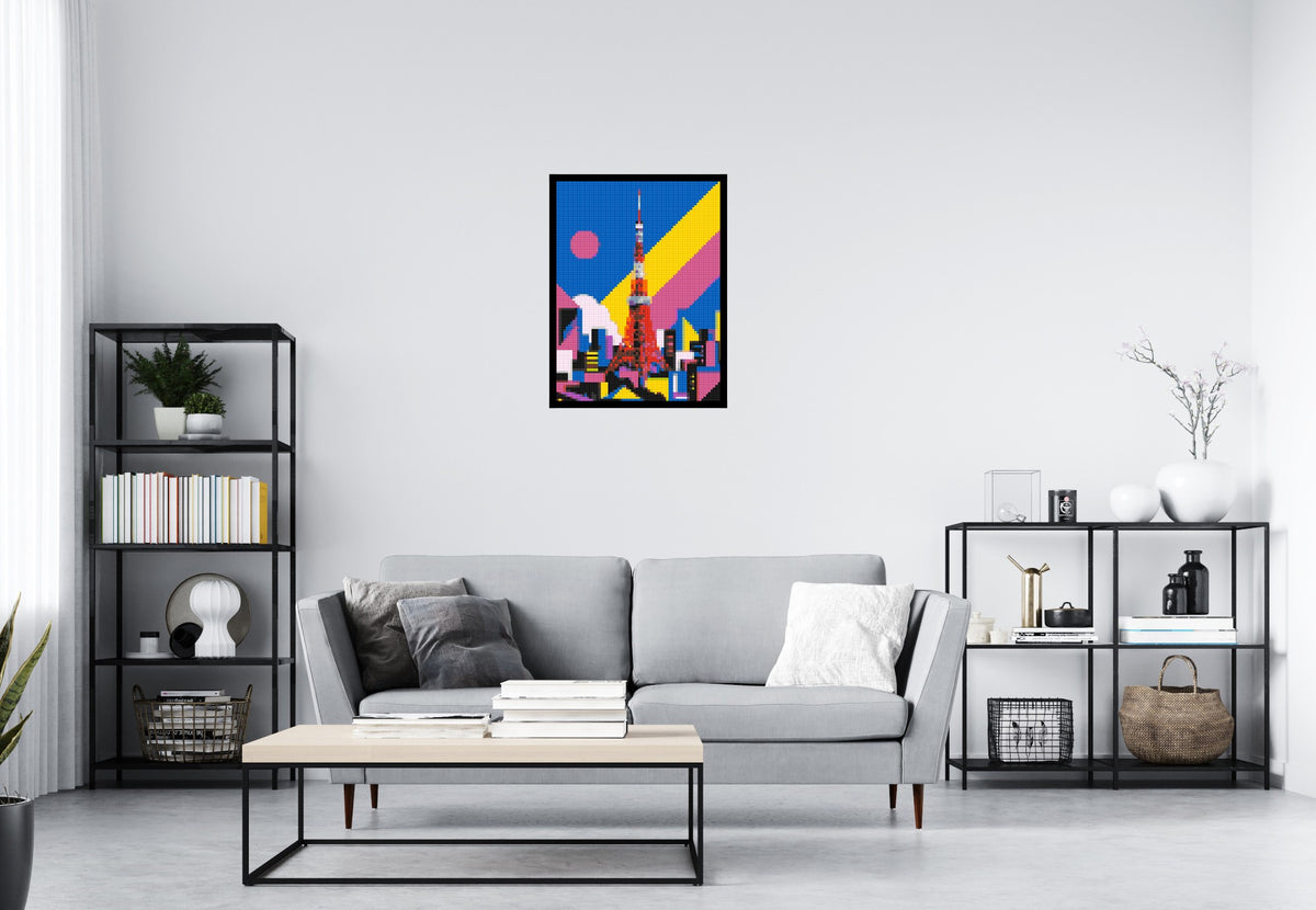 Tokyo Tower Geometric Pop Art - Brick Art Mosaic Kit 3x4 large