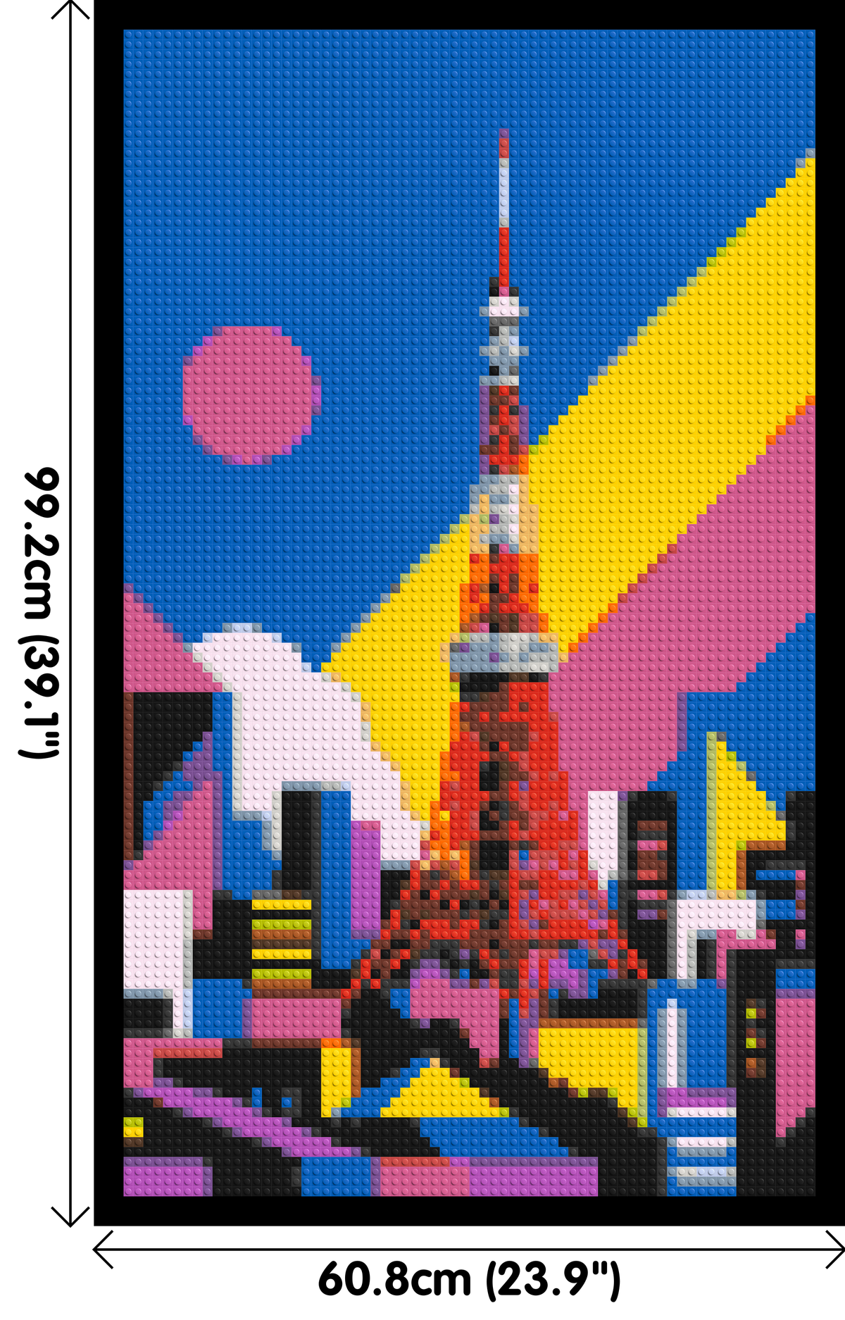 Tokyo Tower Geometric Pop Art - Brick Art Mosaic Kit 3x5 large