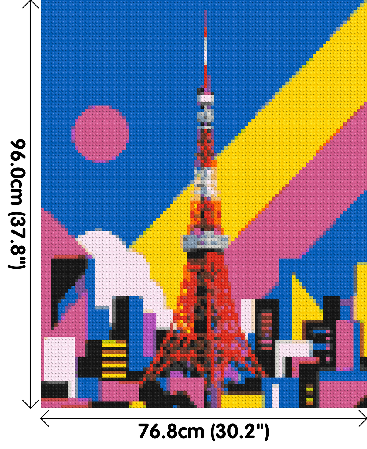 Tokyo Tower Geometric Pop Art - Brick Art Mosaic Kit 4x5 large
