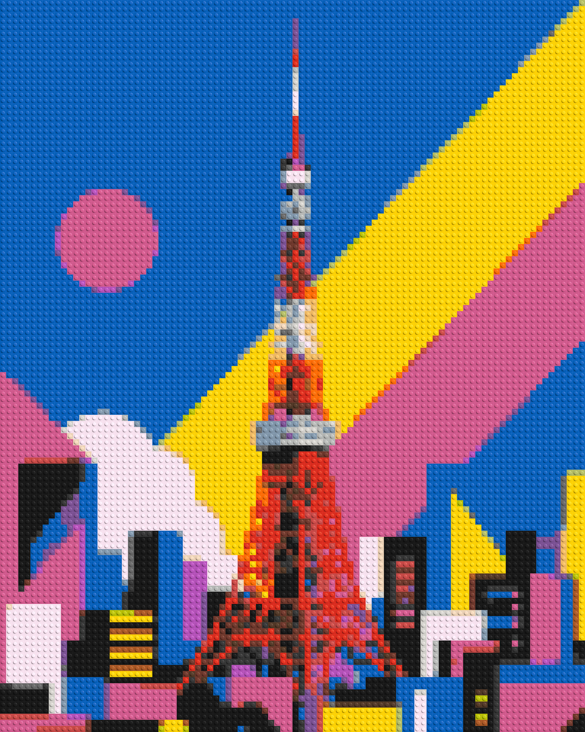 Tokyo Tower Geometric Pop Art - Brick Art Mosaic Kit 4x5 large