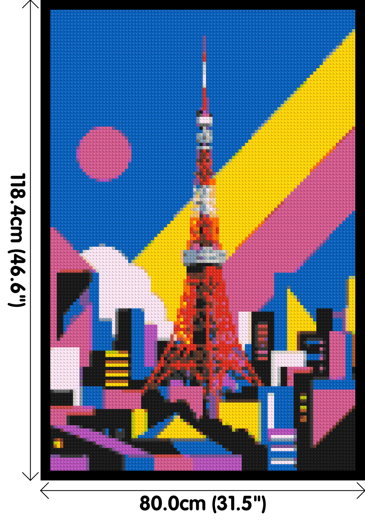 Tokyo Tower Geometric Pop Art - Brick Art Mosaic Kit 4x6 large