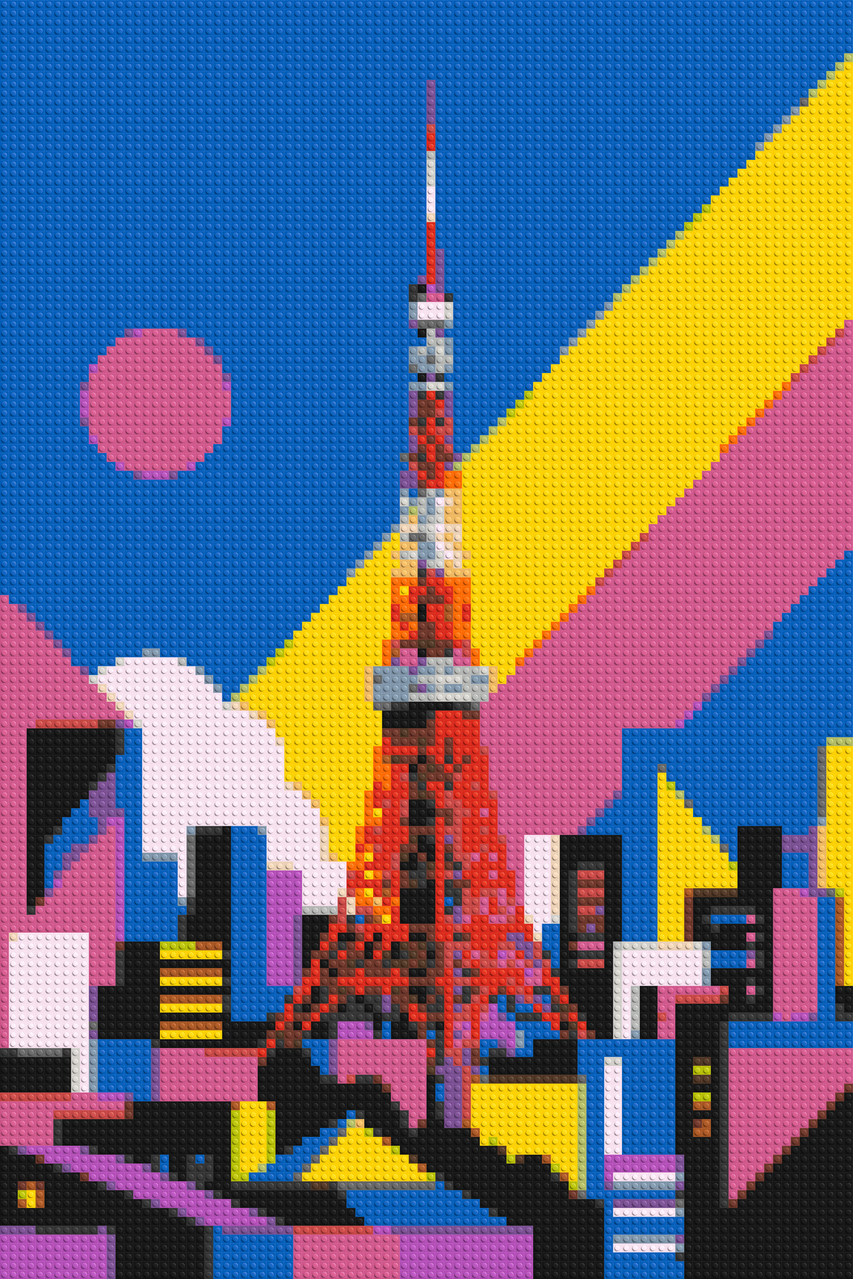Tokyo Tower Geometric Pop Art - Brick Art Mosaic Kit 4x6 large