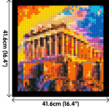 Athens Parthenon Vibrant Post-Impressionist - Brick Art Mosaic Kit 2x2 large