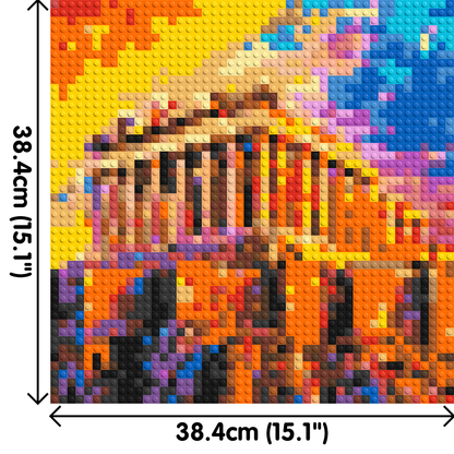 Athens Parthenon Vibrant Post-Impressionist - Brick Art Mosaic Kit 2x2 large