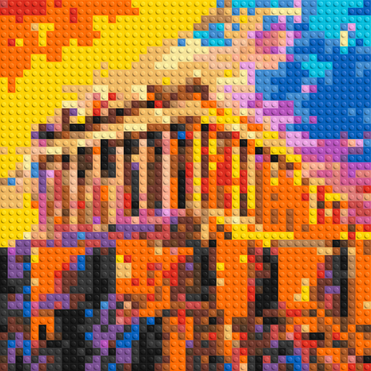 Athens Parthenon Vibrant Post-Impressionist - Brick Art Mosaic Kit 2x2 large