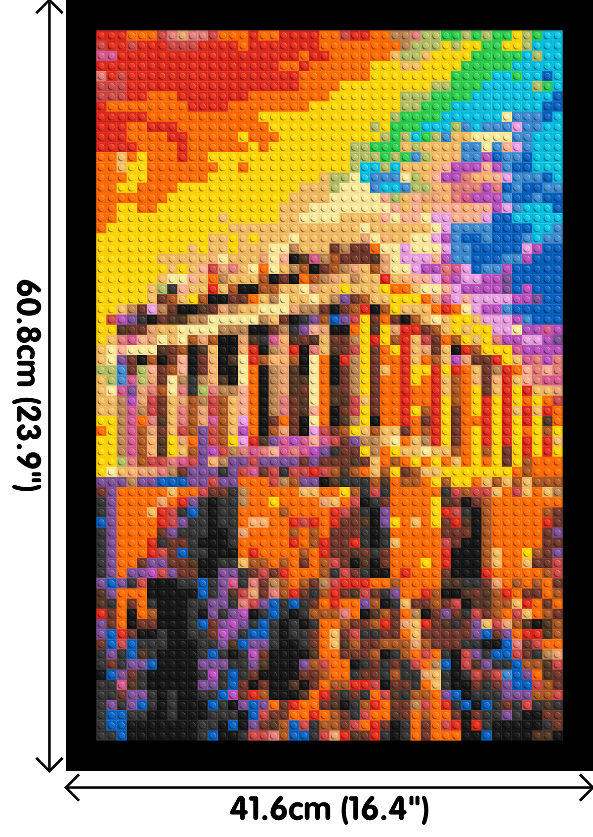 Athens Parthenon Vibrant Post-Impressionist - Brick Art Mosaic Kit 2x3 dimensions with frame