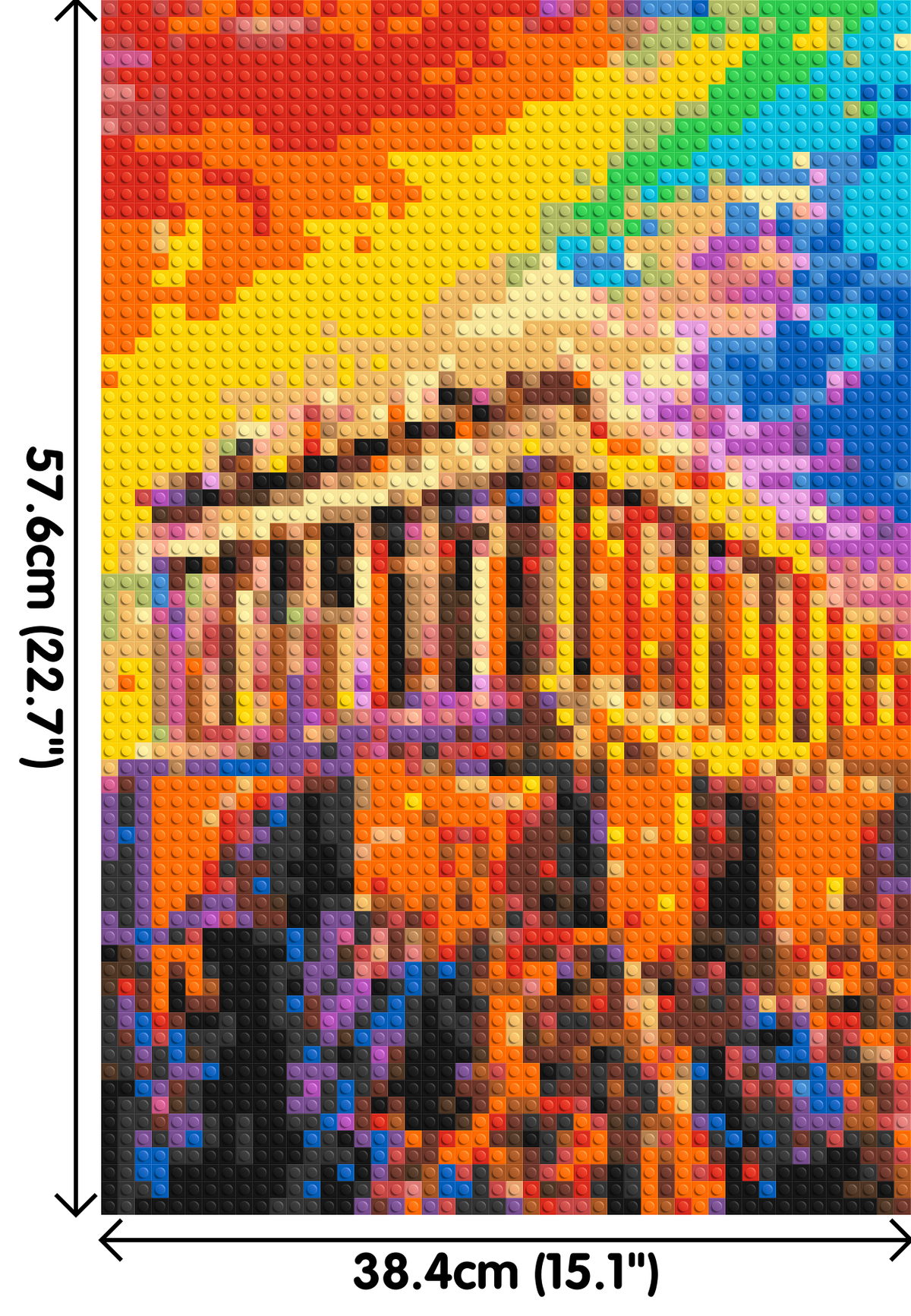 Athens Parthenon Vibrant Post-Impressionist - Brick Art Mosaic Kit 2x3 dimensions
