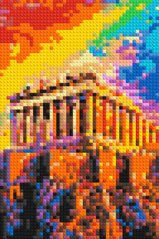 Athens Parthenon Vibrant Post-Impressionist - Brick Art Mosaic Kit 2x3 large