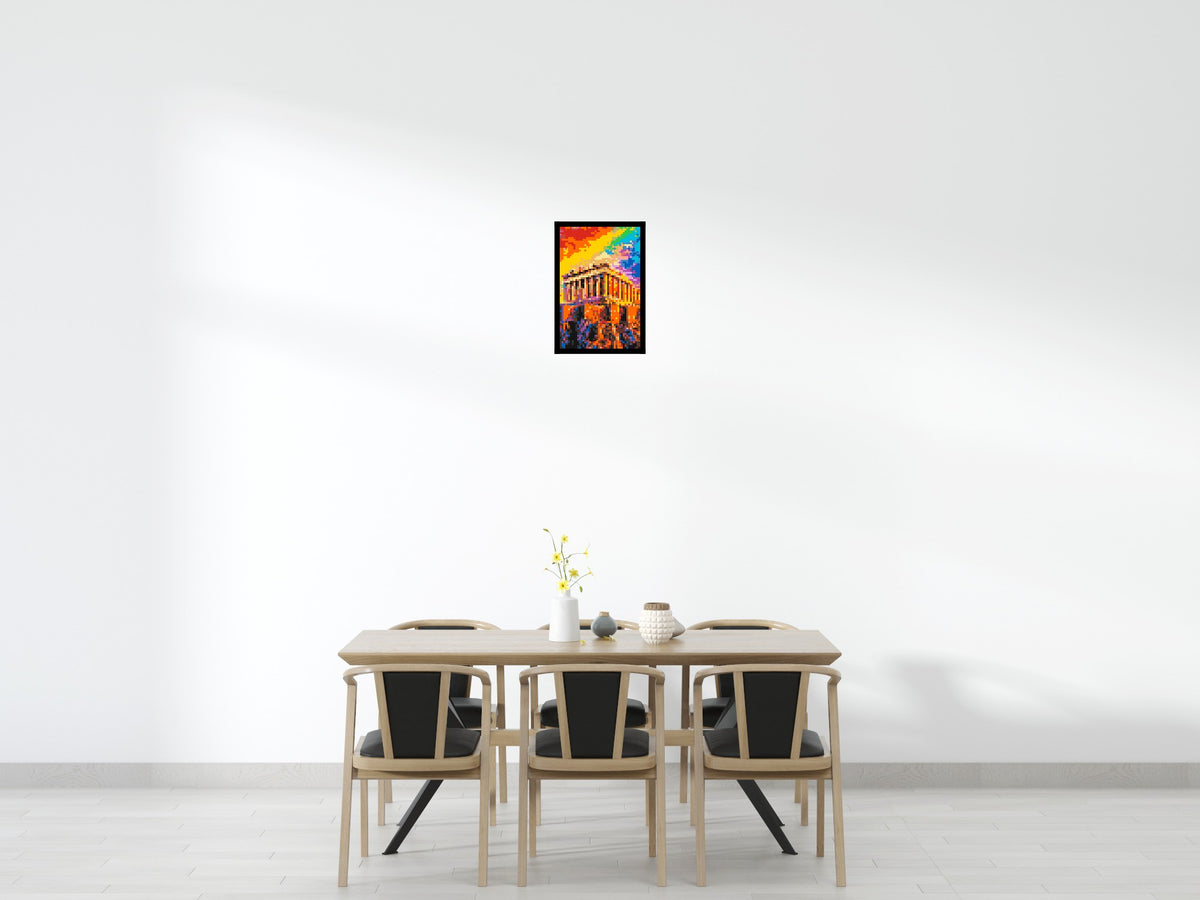 Athens Parthenon Vibrant Post-Impressionist - Brick Art Mosaic Kit 2x3 large