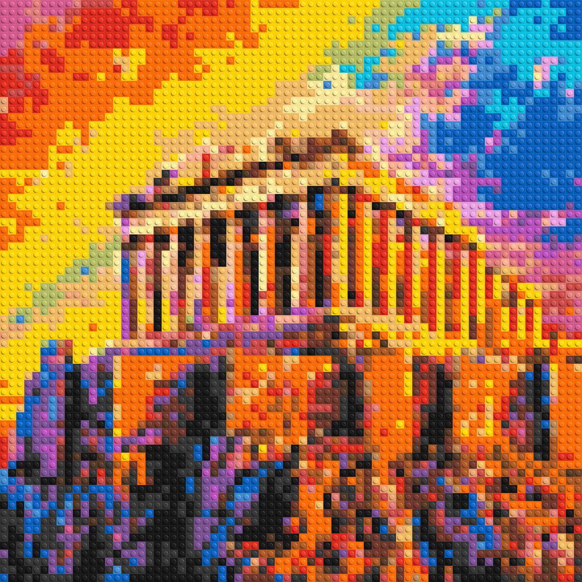 Athens Parthenon Vibrant Post-Impressionist - Brick Art Mosaic Kit 3x3 large