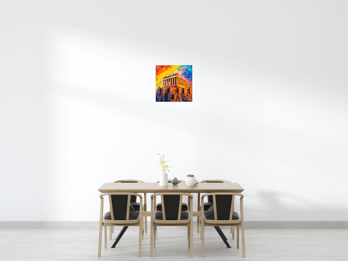 Athens Parthenon Vibrant Post-Impressionist - Brick Art Mosaic Kit 3x3 scene