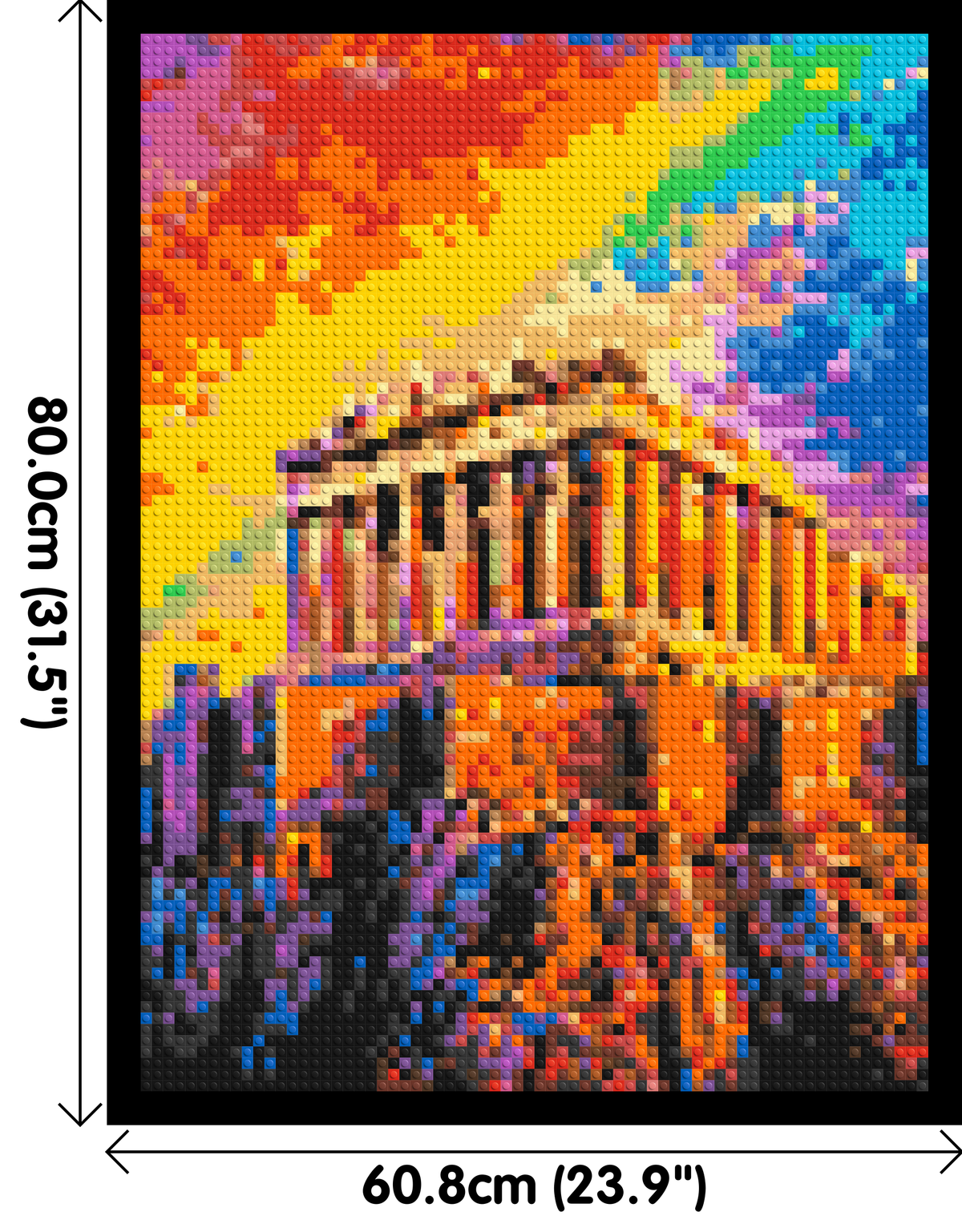Athens Parthenon Vibrant Post-Impressionist - Brick Art Mosaic Kit 3x4 dimensions with frame