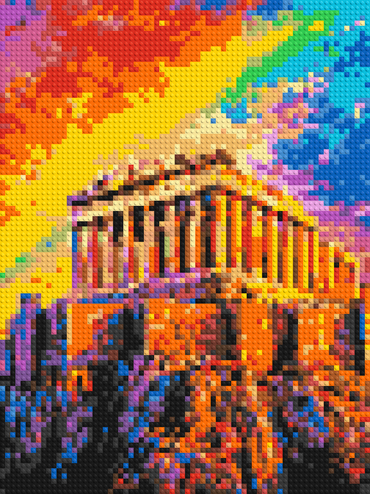 Athens Parthenon Vibrant Post-Impressionist - Brick Art Mosaic Kit 3x4 large