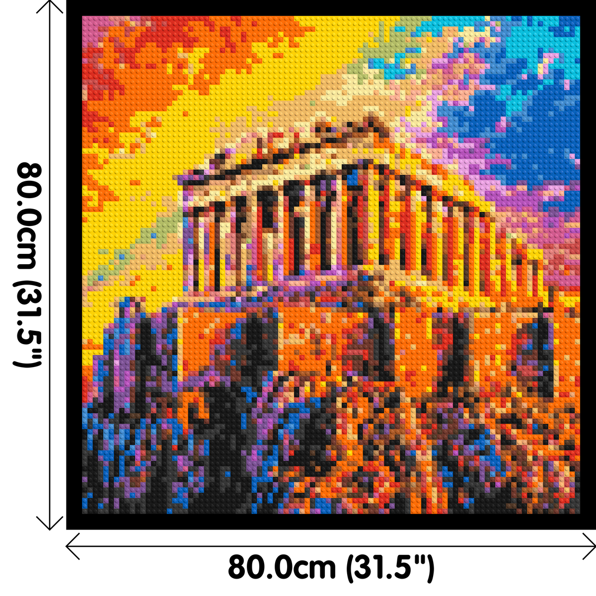 Athens Parthenon Vibrant Post-Impressionist - Brick Art Mosaic Kit 4x4 large