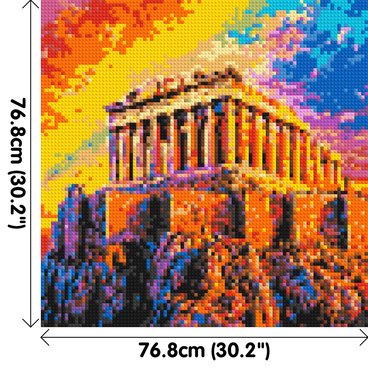 Athens Parthenon Vibrant Post-Impressionist - Brick Art Mosaic Kit 4x4 large