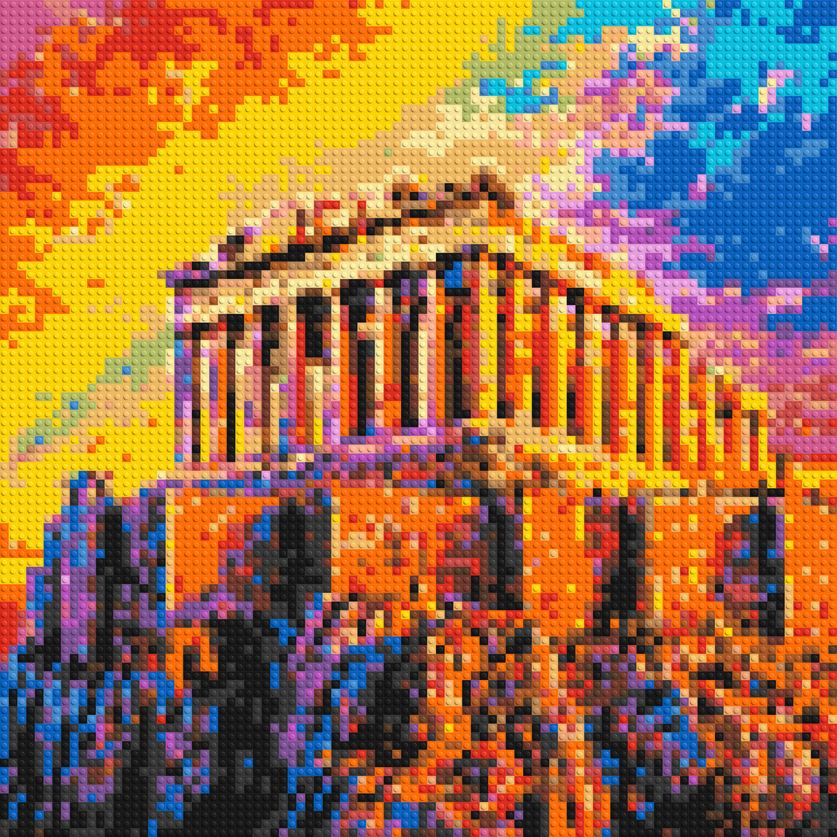 Athens Parthenon Vibrant Post-Impressionist - Brick Art Mosaic Kit 4x4 large