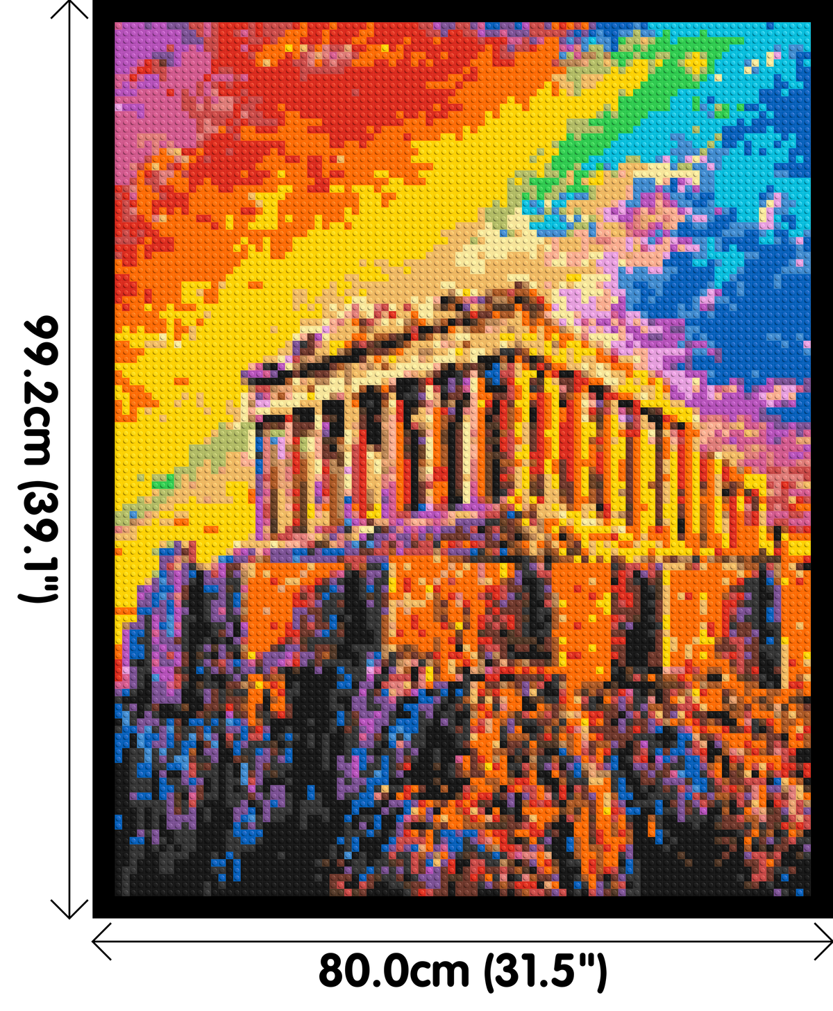 Athens Parthenon Vibrant Post-Impressionist - Brick Art Mosaic Kit 4x5 large