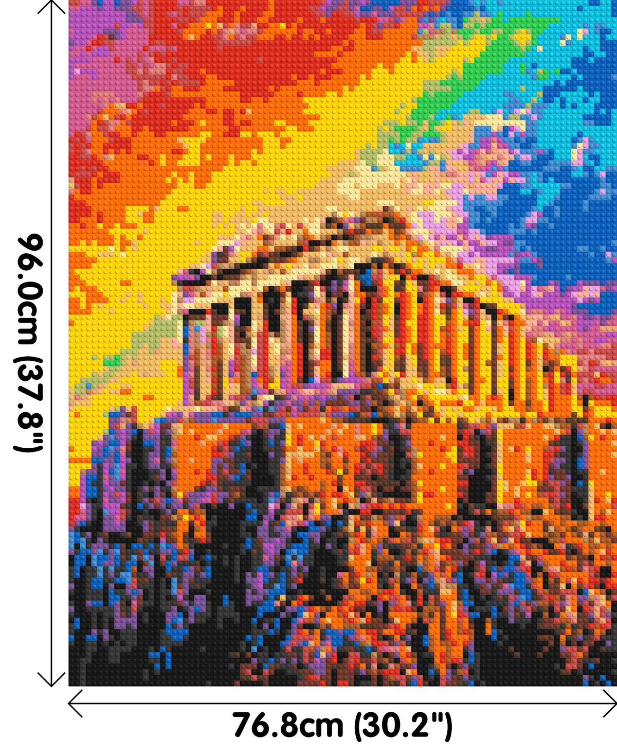 Athens Parthenon Vibrant Post-Impressionist - Brick Art Mosaic Kit 4x5 dimensions