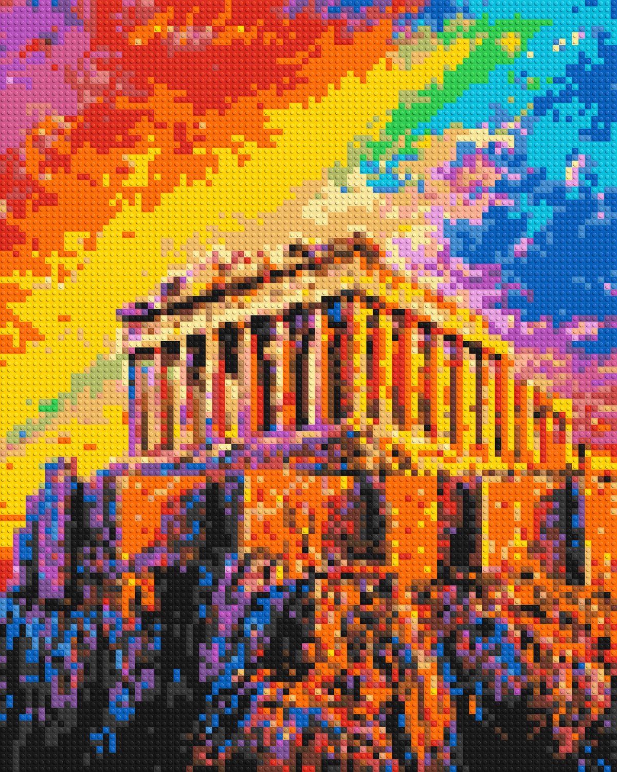 Athens Parthenon Vibrant Post-Impressionist - Brick Art Mosaic Kit 4x5 large